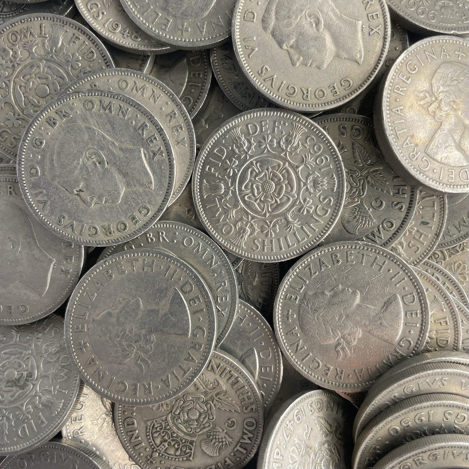 Münzen Sammlung Großbritannien UK 2 Shillings Lot Konvolut Europa