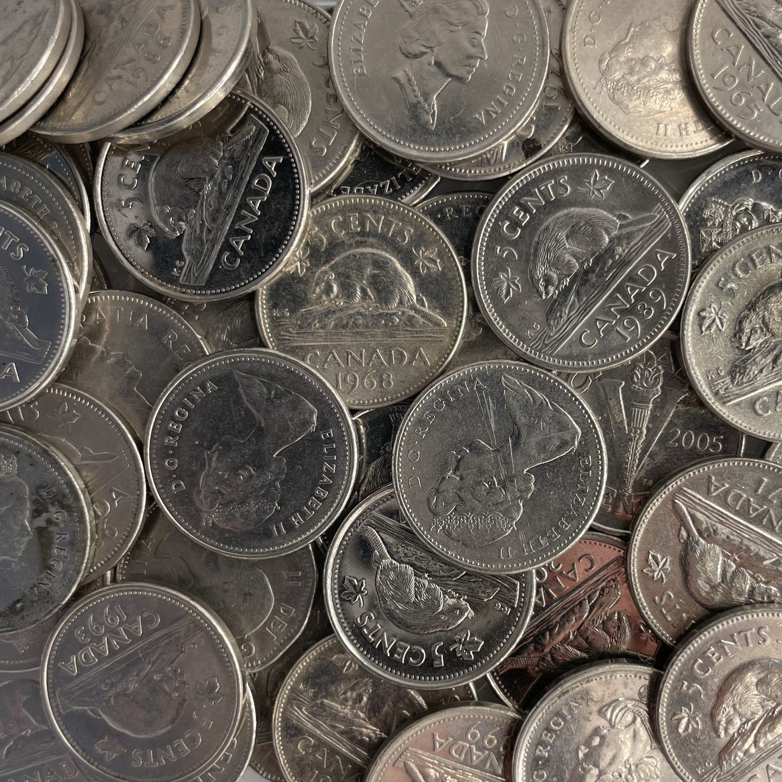 Münzen Sammlung Kanada 5 Cent Elizabeth II. Lot Konvolut Amerika