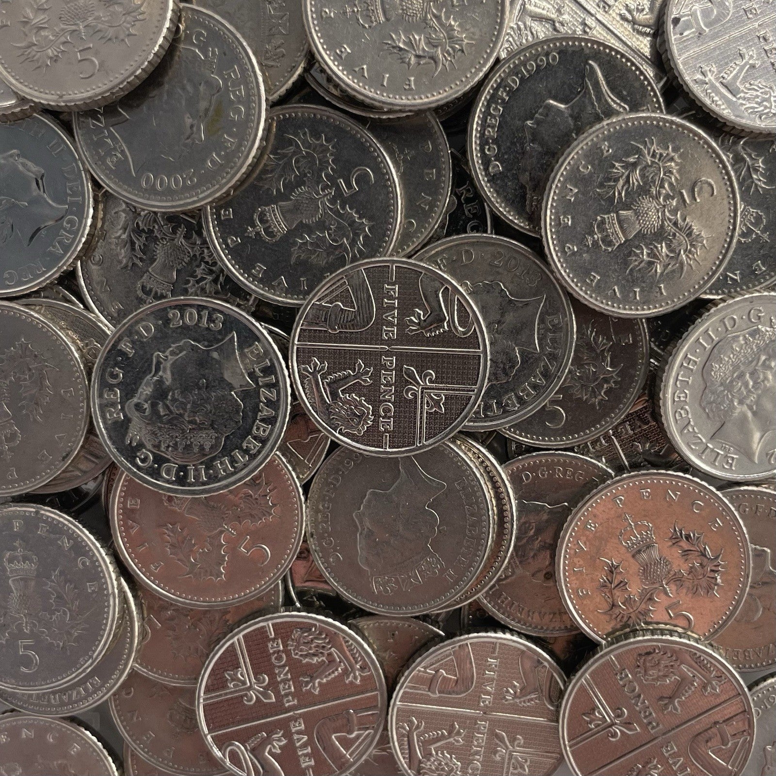 Münzen Sammlung Großbritannien UK 5 Pence Lot Konvolut Europa